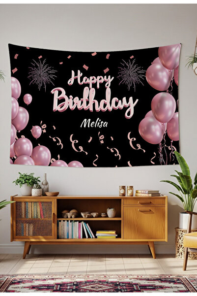 GREENDECOR Kişiye Özel Doğum Günü Duvar Örtüsü İyi ki Doğdu Happy Birthday İs...