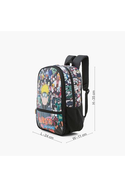 TV TOKYO TV Tokyo All-Over Naruto Print Backpack with Adjustable Straps and Zip Closure - 14 inches