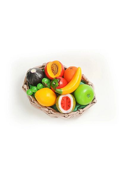 Halımax Handmade Decorative Mis Scented Natural Fruit Soap 9 Pieces with Basket
