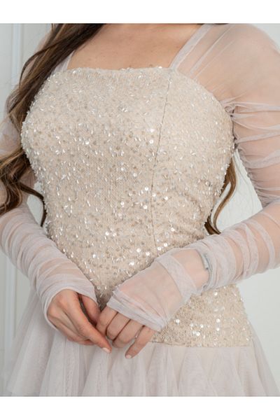 Nice Model Elegant Chiffon Crepe Dress with Pleats & Embroidery - Perfect for Formal Events & Parties