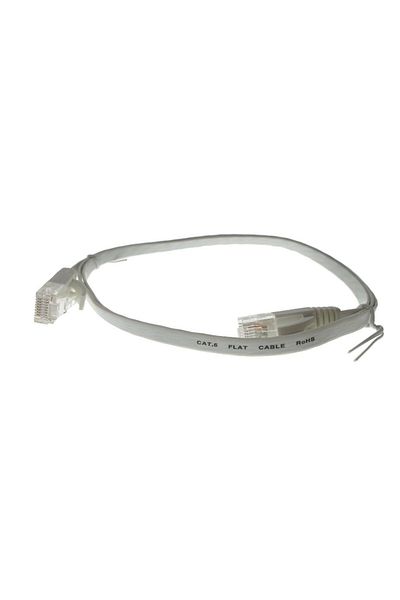 OEM UTP cat.6 cable, 2xRJ45 plug, length 1m, flat, network connection, ethernet, white