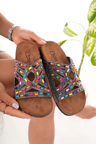 RoseVeno Women's Jewelled Slippers