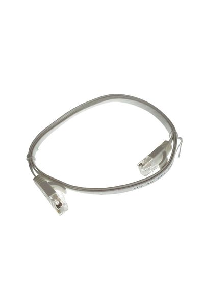 OEM UTP cat.6 cable, 2xRJ45 plug, length 1m, flat, network connection, ethernet, white