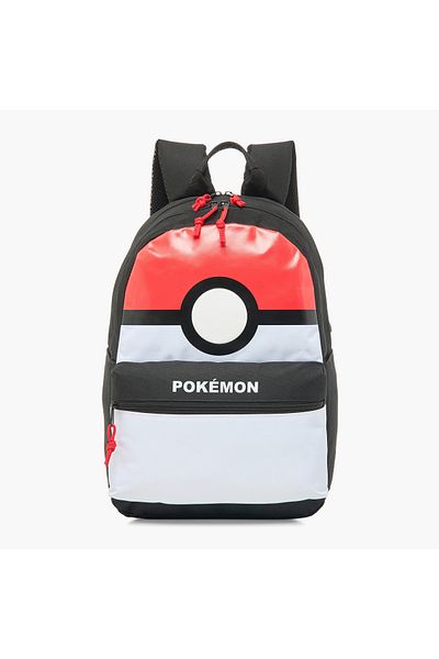 Pokemon Printed Backpack with Adjustable Straps and Zip Closure - 16 inches