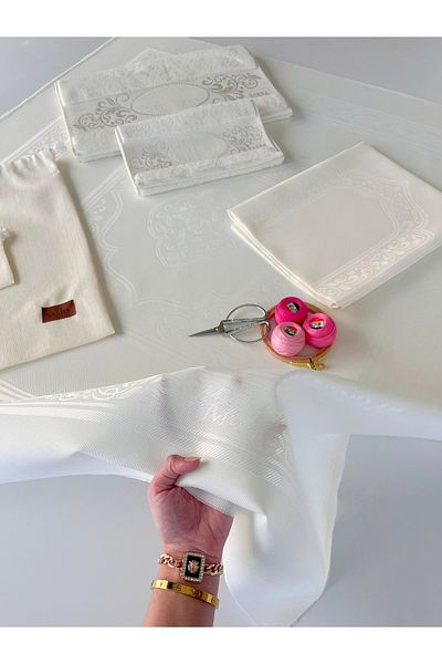 sarra 6-Piece Processable Engagement Wedding Set - Cream