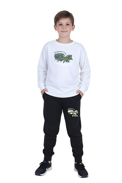 FYK KİDS Boy's Perfect Printed Zero-Collar Religious Bottom-Up Set