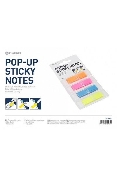 Platinet Self-Adhesive Notes 12 X 45 MM 160