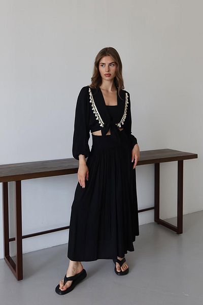 Neşeli Butik Women's Tassel Detailed Slit Bohemian Suit Nbnp015