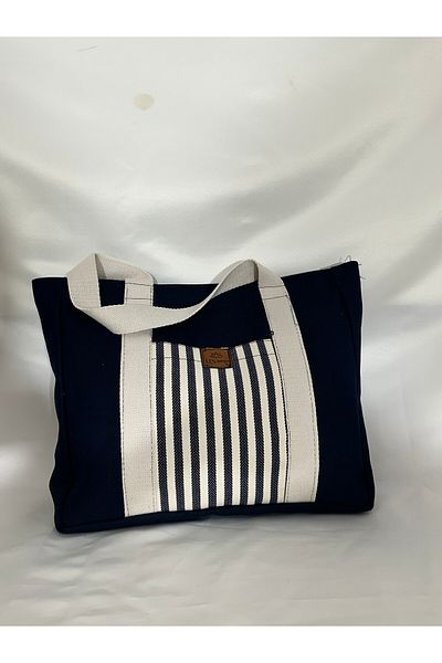 LTS bag Navy Blue Shoulder Bag (Linen)