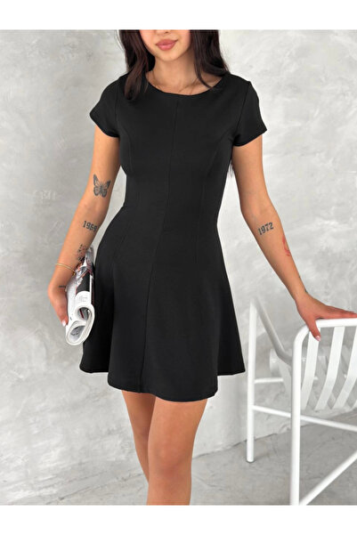 Flexium Short Sleeve Mini Dress - Black