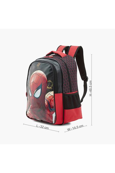 Marvel All-Over Spider-Man Print Backpack with Adjustable Shoulder Straps and Zip Closure - 16 inches