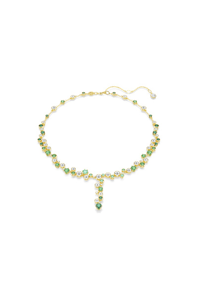 Swarovski Constella Y-Kolye, Karışık kesimler, Yeşil, Altın rengi kaplama