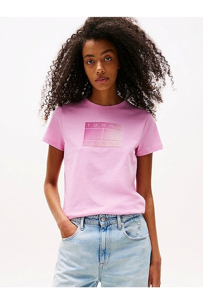 Tommy Hilfiger Tjw Reg Gradient Flag Ss Women's Pink T-Shirt Dw0Dw20905U06