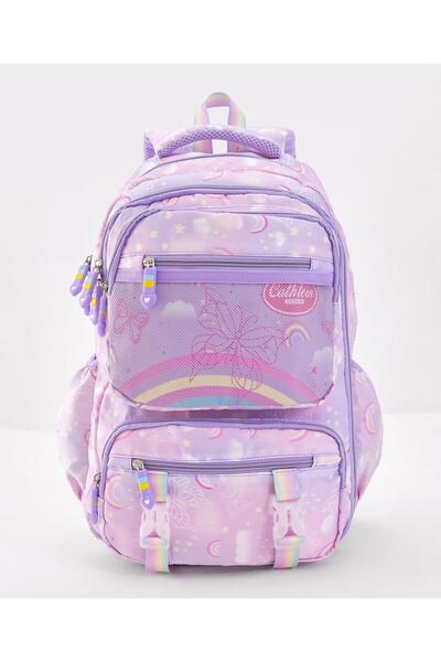 Bonfino Bonfino Butterfly School Bag, Padded Shoulder Straps, Blue - 18 Inches