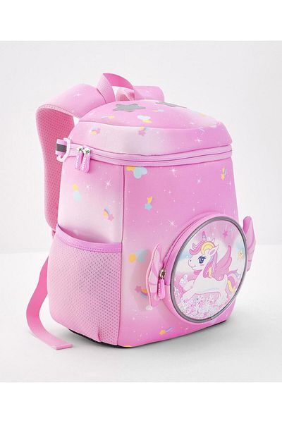 Bonfino Bonfino Unicorn Themed School Bag, Padded Shoulder Straps, Pink - 12 Inches