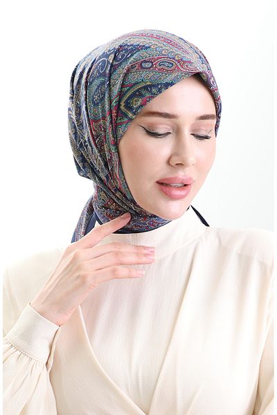 sefamerve Φουλάρι Karaca με σχέδιο Kupra 81093-04 Navy Blue Gold