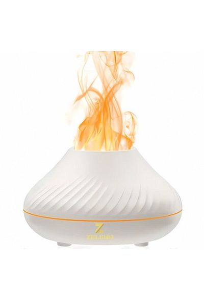 Z Zeleno Umidificator cu difuzor de uleiuri esențiale, design cu LED-uri cu flacără, 130 ml, negru, include ulei esențial