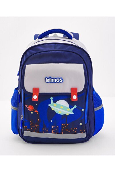 Bonfino Bonfino Space Theme Backpack, Adjustable Shoulder Strap, Blue - 15 In...