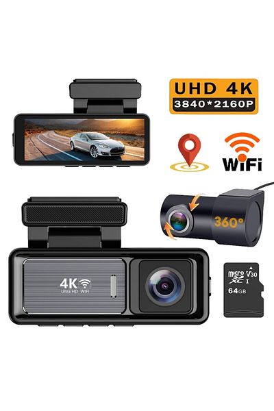 QOVU Car DVR camera QOVU®Double 4K-2K, GPS, WiFi, M6