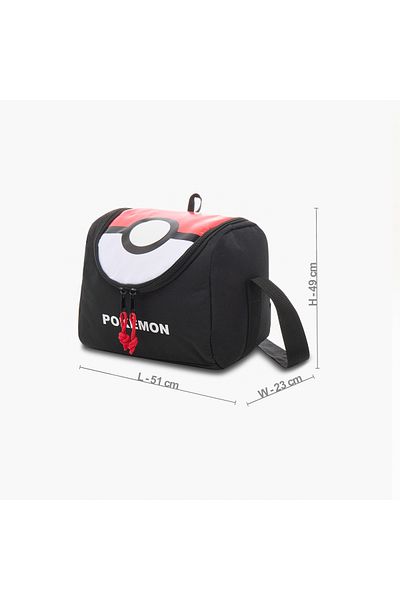 Pokemon Printed Lunch Bag with Adjustable Strap and Zip Closure