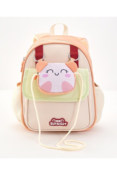 Bonfino حقيبة مدرسية بونفينو مطبوعة برسومات كرتونية، مع جيبين جانبيين لزجاجات...