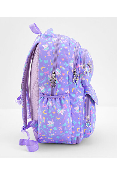 Bonfino Bonfino Unicorn School Bag, Padded Shoulder Straps, Purple - 19 Inches