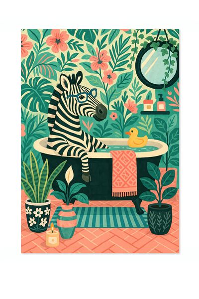 Taranist Αφίσα - Zebra Black White Nature Wildlife Art