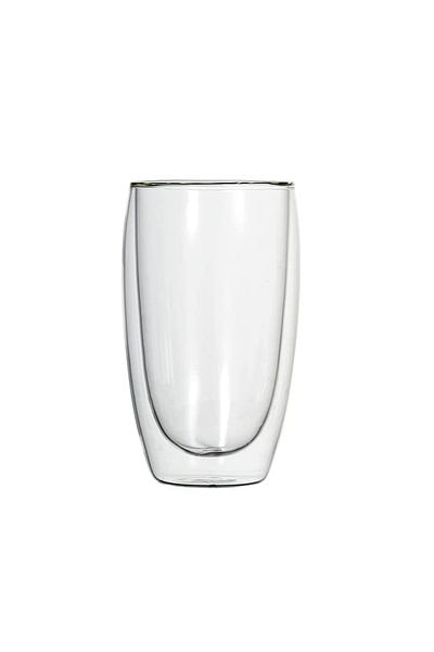 RAHEL Double-walled glass cup, heat-resistant, with modern design, capacity 450 ml