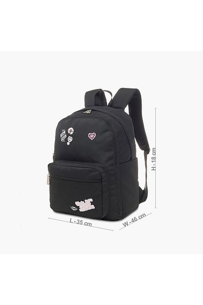 Juniors Graphic Print Backpack with Adjustable Straps and Zip Closure -16 inches