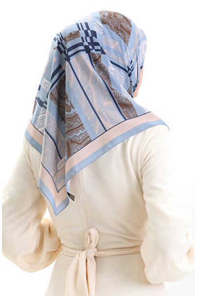 sefamerve Φουλάρι Karaca με σχέδιο Kupra 81089-09 Blue Yavruağzı