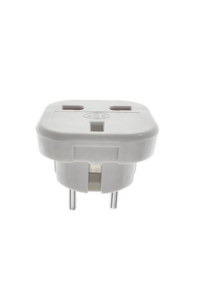 flores UK plug to Europe plug adapter, slim, white
