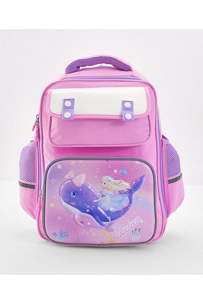 Bonfino Bonfino Whale School Bag, Comfortable Padded Straps, Adjustable Fit, Pink - 17 Inches