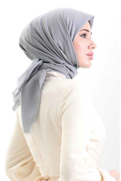 sefamerve Φουλάρι Koton Jacquard 90199-03 Ασημί Γκρι