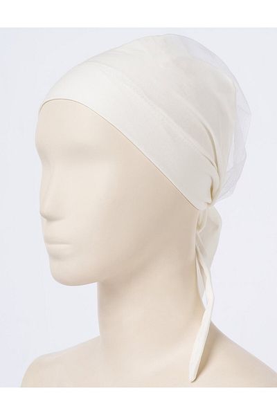 Kayra Mesh Detailed Bonnet Ecru