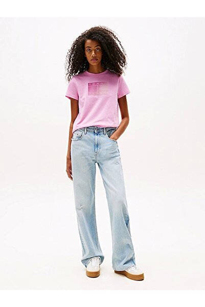 Tommy Jeans تي شيرت TJW REG GRADIENT FLAG SS نسائي زهري DW0DW20905U06