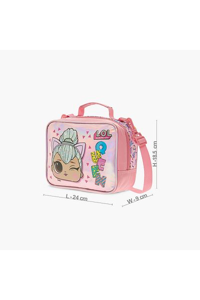 MGA L.O.L. Surprise! Print Insulated Lunchbag with Detachable Strap and Zip Closure