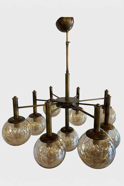 Favori Aydınlatma 9-Piece Modern Chandelier with Antique Body and Honey Glass