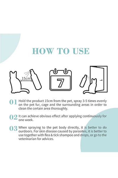 Bioline Natural Flea & Tick Spray for Cats, 175ml - Neem Oil Itch Relief