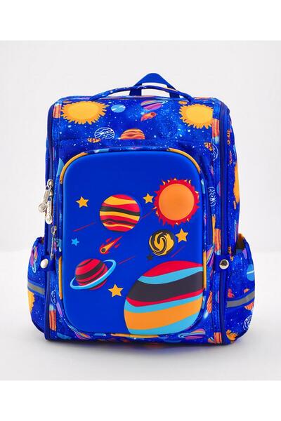 Bonfino Bonfino Space Themed School Bag, Premium Quality Material, Blue - 16 Inches