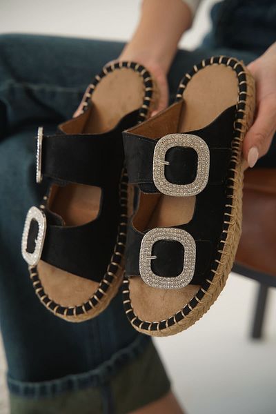 Zerenyus Tyna Premium Suede Black Stone Women's Slippers