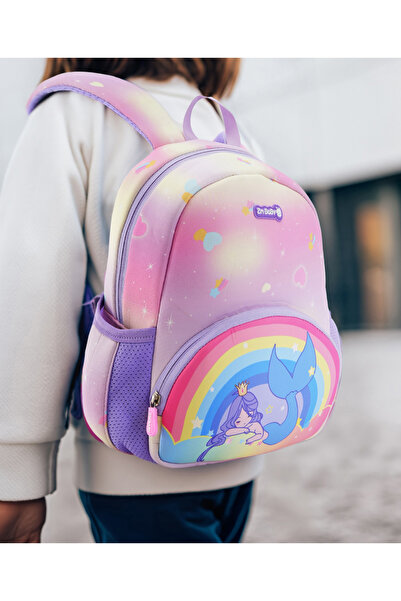 Bonfino Bonfino Mermaid School Bag, Ergonomic Support, Mesh Back Panel, Purple and Pink - 12 Inches
