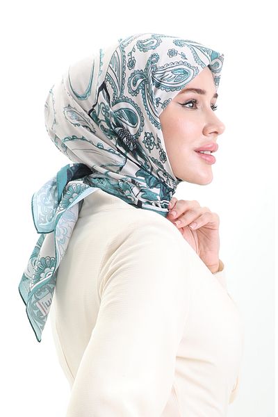 sefamerve Μαλακό κασκόλ Ethnic Pattern 90200-03 Πράσινο