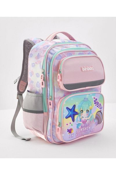 Bonfino Bonfino Sunshine In Your Dream Backpack, Adjustable Shoulder Strap, Pink/Blue - 17 Inches