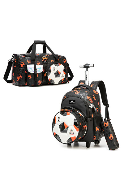 Eazy Kids Trolley 18" School Bag Set of 4 w/ Duffle bag, Lunch Bag and Pencil...