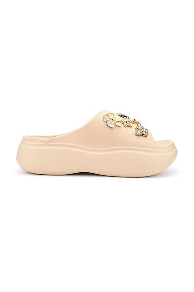 Tmall Women's Slippers, Foam, With Accessories, Lightweight, SA55, Nude