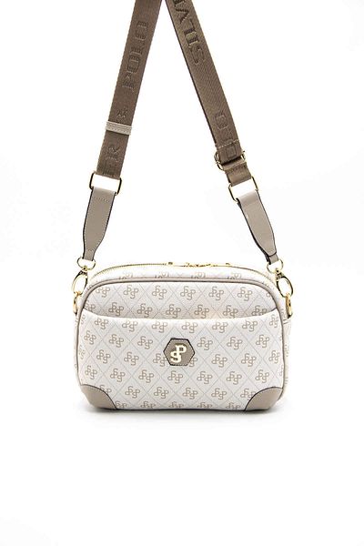 Silver Polo CROSS BAG/LOGO PRINTEDSilver Polo BEIGE Cross Bag