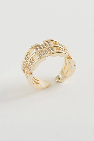 Eco Lounge Chain Shaped Zircon Stone Ring