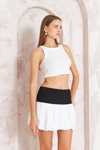 Darlin Moda Fusta mini balon albă de damă DM2038
