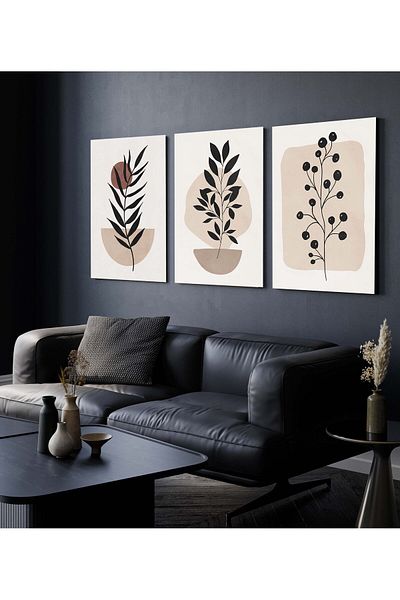 Hagen Pictură de perete cu aspect de cadru Pictură din 3 piese Pictură modernă Picturi de bucătărie Pictură boemă Calitate premium