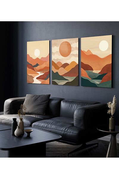 Hagen Pictură de perete Cadru Aspect Picturi de bucătărie Pictură modernă Pictură boemă Pictură din 3 piese Calitate premium